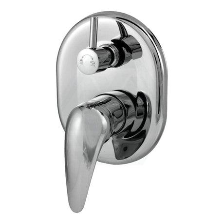 Ruby Solid Brass Chrome Bath/Shower Wall Mixer With Diverter Mixers 