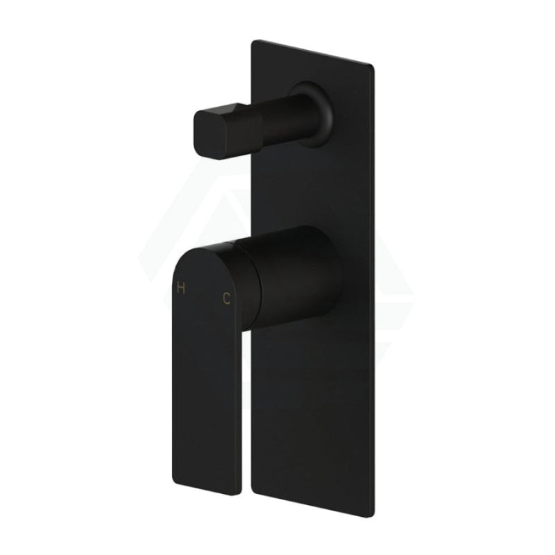 Ruki Solid Brass Matt Black Bath/Shower Wall Mixer With Diverter Mixers 