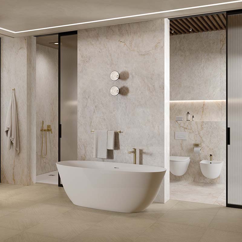 RAK Crystal White Matt Marble Look 300/600/1200mm Tile