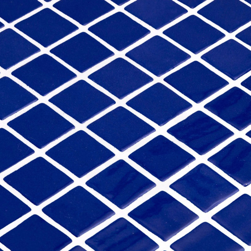 Onix Lisa Dark Blue Gloss Glass Mosaic Tile 310x467mm Sheet (25x25mm Chip Piece)