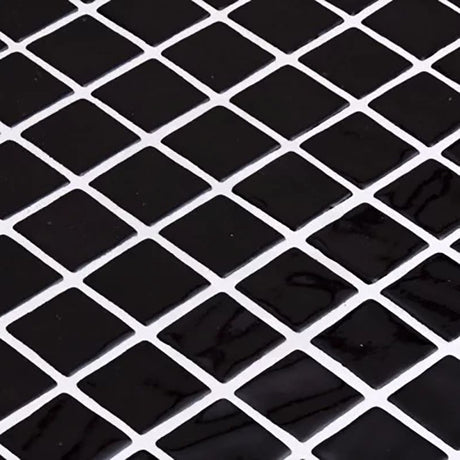 Onix Lisa Black Gloss Glass Mosaic 310x467mm Sheet Tile (25x25mm Chip Piece)