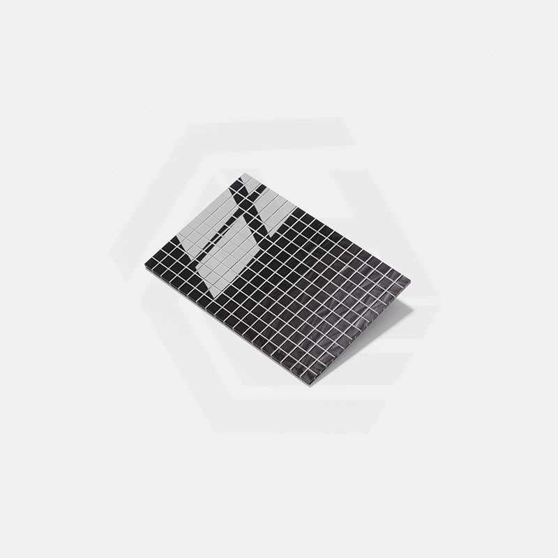 Onix Lisa Black Gloss Glass Mosaic Tile 310x467mm Sheet (25x25mm Chip Piece)