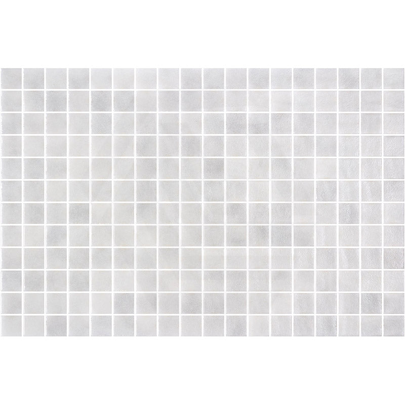 Onix Nieve Gris Gloss Glass Mosaic Tile 310x467mm Sheet (25x25mm Chip Piece)