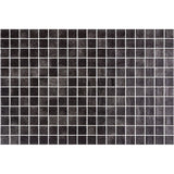 Onix Nieve Negro Gloss Glass Mosaic Tile 310x467mm Sheet (25x25mm Chip Piece)