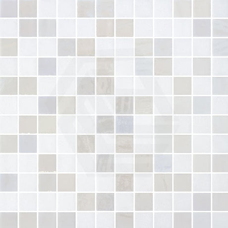 Onix Stoneglass Opalo Blanco Gloss/Matte Blend Glass Mosaic Tile 310x310mm Sheet (25x25mm Chip Size)