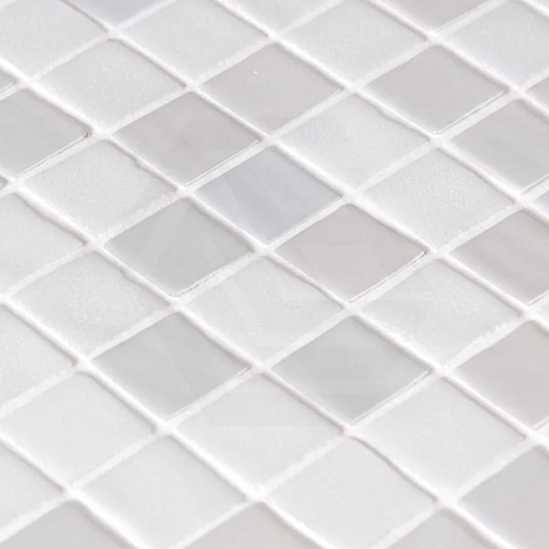 Onix Stoneglass Opalo Blanco Gloss/Matte Blend Glass Mosaic Tile 310x310mm Sheet (25x25mm Chip Size)