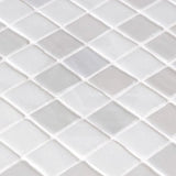 Onix Stoneglass Opalo Blanco Gloss/Matte Blend Glass Mosaic Tile 310x310mm Sheet (25x25mm Chip Size)