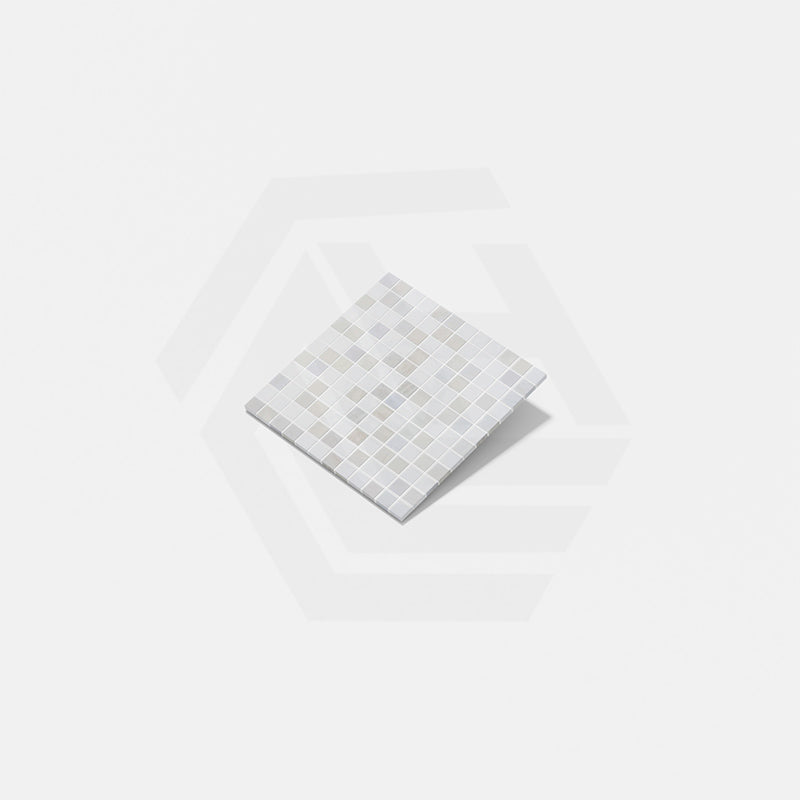 Onix Stoneglass Opalo Blanco Gloss/Matte Blend Glass Mosaic Tile 310x310mm Sheet (25x25mm Chip Size)