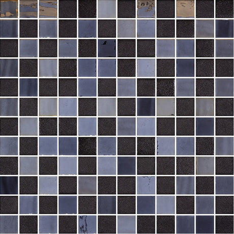 Onix Stoneglass Opalo Negro Gloss/Matte Blend Tile Glass Mosaic 310x310mm Sheet (25x25mm Chip Size)