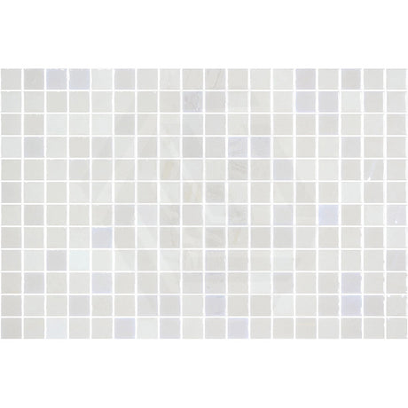 Onix Opalo Blanco Gloss Glass Mosaic Tile 310x467mm Sheet (25x25mm Chip Piece)