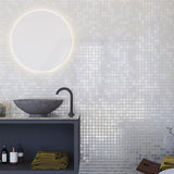 Onix Opalo Blanco Gloss Glass Mosaic Tile 310x467mm Sheet (25x25mm Chip Piece)