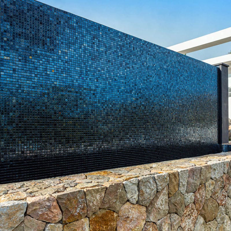 Onix Opalo Negro Gloss Glass Mosaic Tile 310x467mm Sheet (25x25mm Chip Piece)