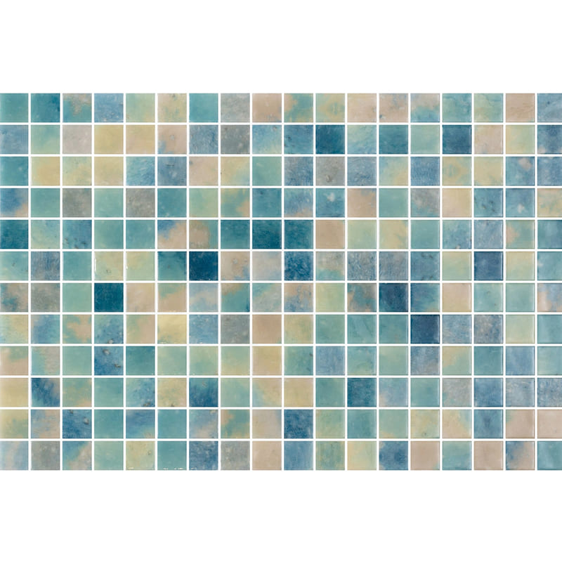 Onix Vanguard Lake Blend Gloss Glass Mosaic Tile 310x467mm Sheet (25x25mm Chip Size)