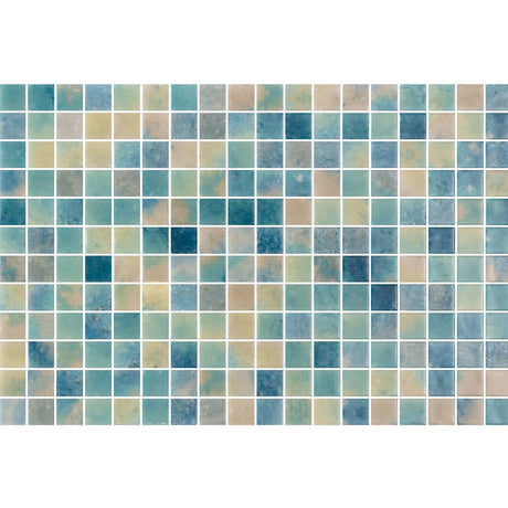 Onix Vanguard Lake Blend Gloss Glass Mosaic Tile 310x467mm Sheet (25x25mm Chip Size)