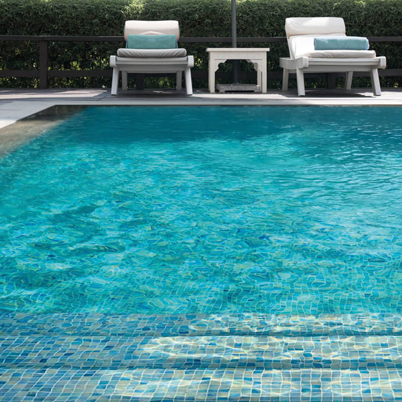 Onix Vanguard Lake Blend Gloss Glass Mosaic Tile 310x467mm Sheet (25x25mm Chip Size)