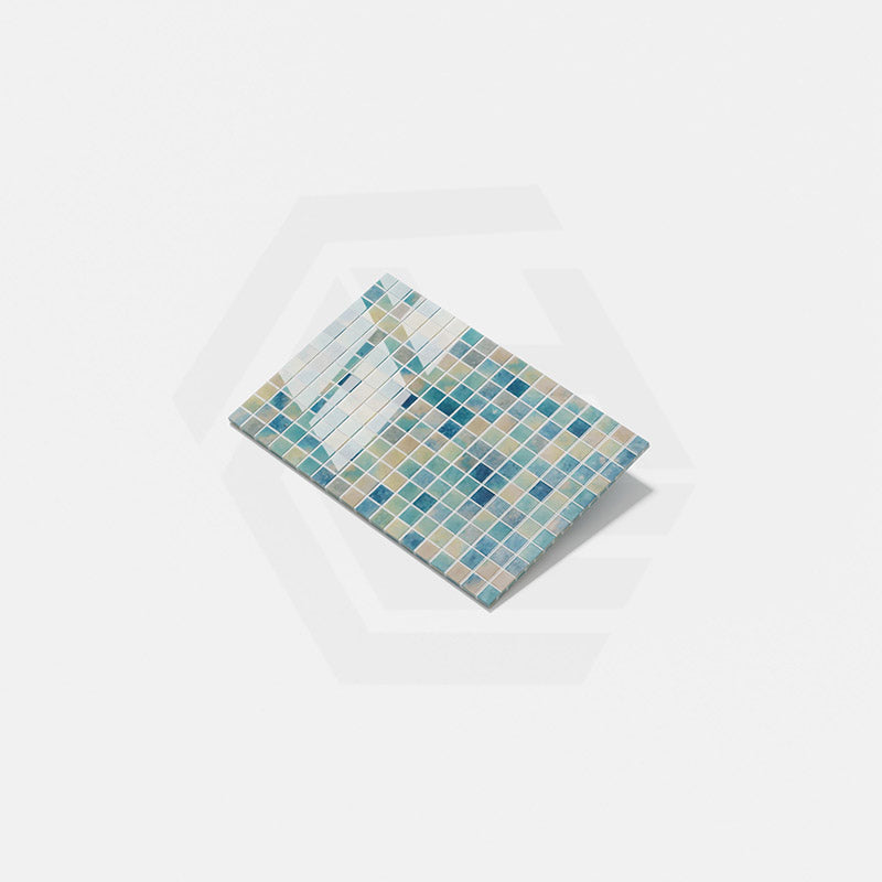 Onix Vanguard Lake Blend Gloss Glass Mosaic Tile 310x467mm Sheet (25x25mm Chip Size)