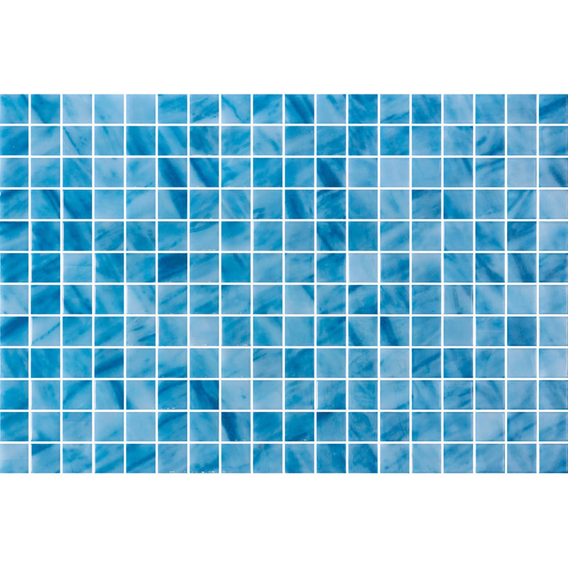 Onix Vanguard Blue Macauba Gloss Glass Mosaic Tile 310x467mm Sheet (25x25mm Chip Size)