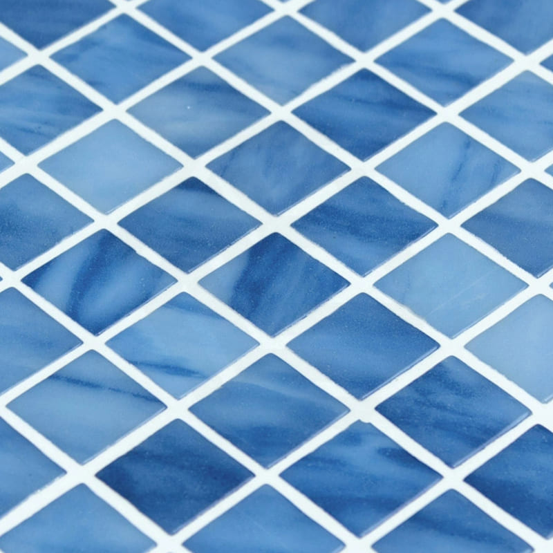 Onix Vanguard Blue Macauba Gloss Glass Mosaic Tile 310x467mm Sheet (25x25mm Chip Size)