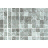 Onix Vanguard Quartz Grey Gloss Glass Mosaic Tile 310x467mm Sheet (25x25mm Chip Size)