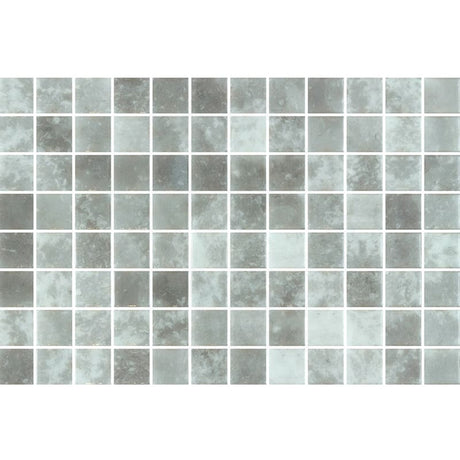 Onix Vanguard Quartz Grey Gloss Glass Mosaic Tile 310x467mm Sheet (25x25mm Chip Size)