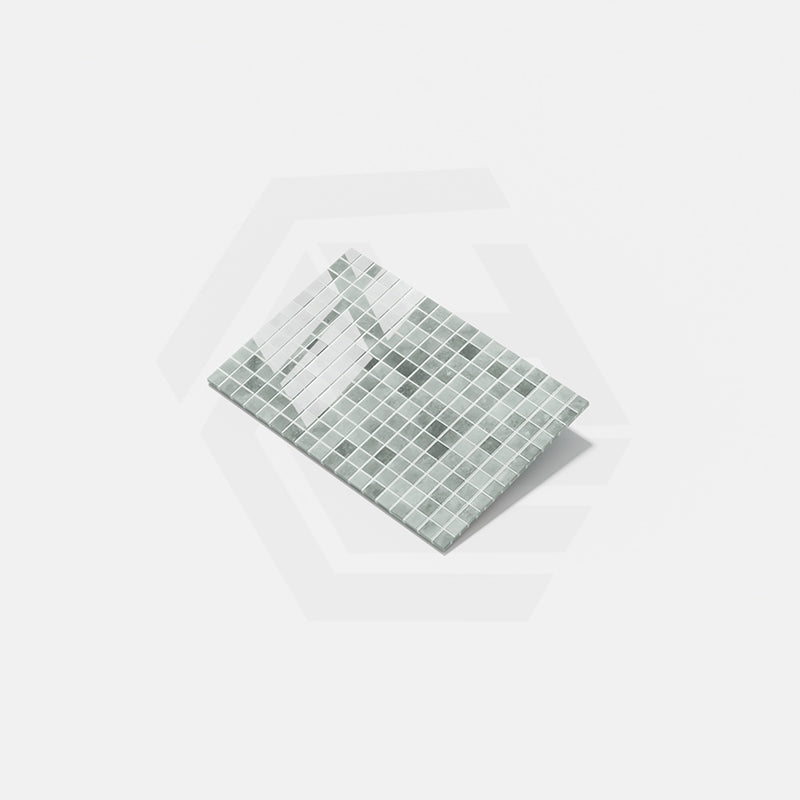 Onix Vanguard Quartz Grey Gloss Glass Mosaic Tile 310x467mm Sheet (25x25mm Chip Size)