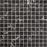 Onix Eco Stone Nero Marquina Matte Glass Mosaic Tile 310x310mm Sheet (25x25mm Chip Piece)