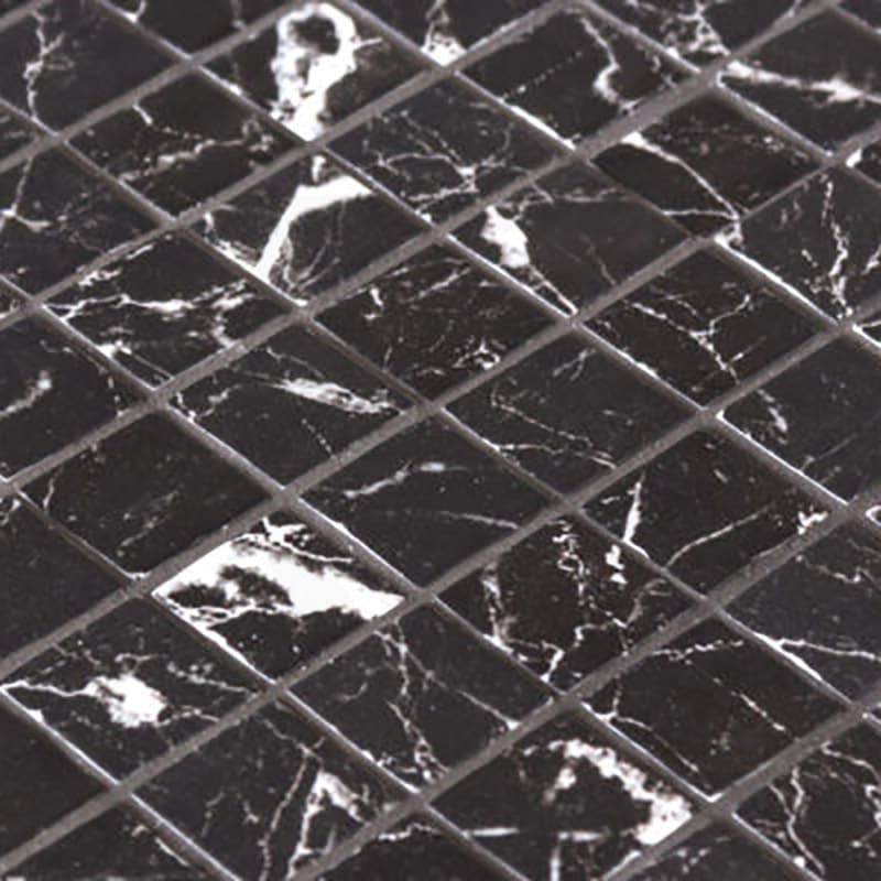 Onix Eco Stone Nero Marquina Matte Glass Mosaic Tile 310x310mm Sheet (25x25mm Chip Piece)