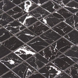Onix Eco Stone Nero Marquina Matte Glass Mosaic Tile 310x310mm Sheet (25x25mm Chip Piece)