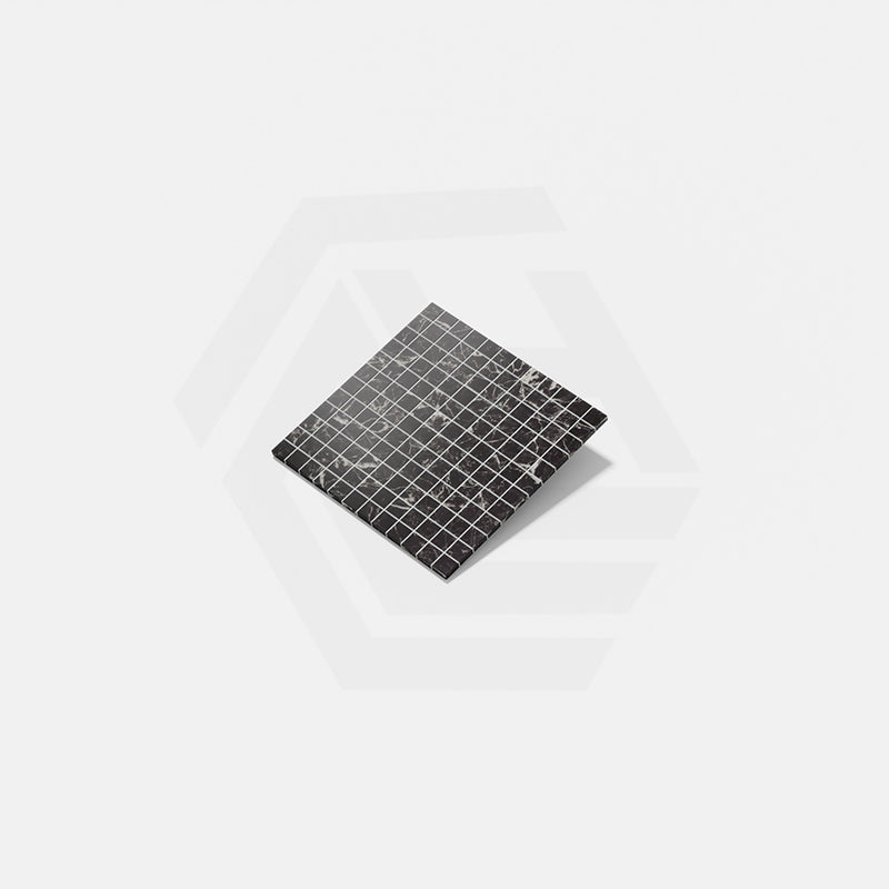 Onix Eco Stone Nero Marquina Matte Glass Mosaic Tile 310x310mm Sheet (25x25mm Chip Piece)