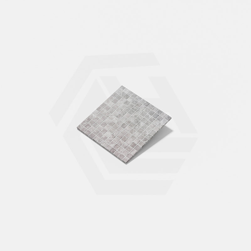 Onix Eco Stone Nero Silver Matte Glass Mosaic Tile 310x310mm Sheet (25x25mm Chip Piece)