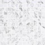 Onix Eco Stone Nero Statuario Matte Glass Mosaic Tile 310x310mm Sheet (25x25mm Chip Piece)