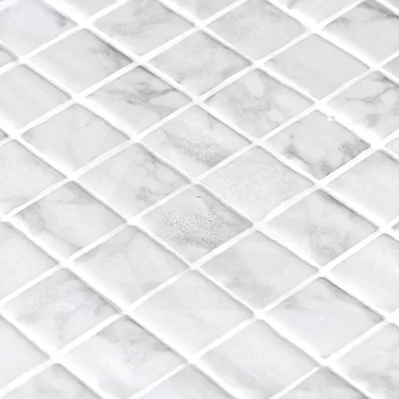 Onix Eco Stone Nero Statuario Matte Glass Mosaic Tile 310x310mm Sheet (25x25mm Chip Piece)