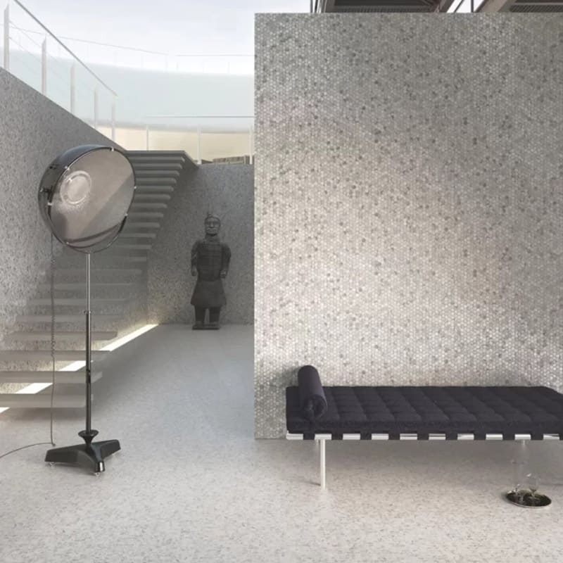 Onix Eco Stone Nero Statuario Matte Glass Mosaic Tile 310x310mm Sheet (25x25mm Chip Piece)