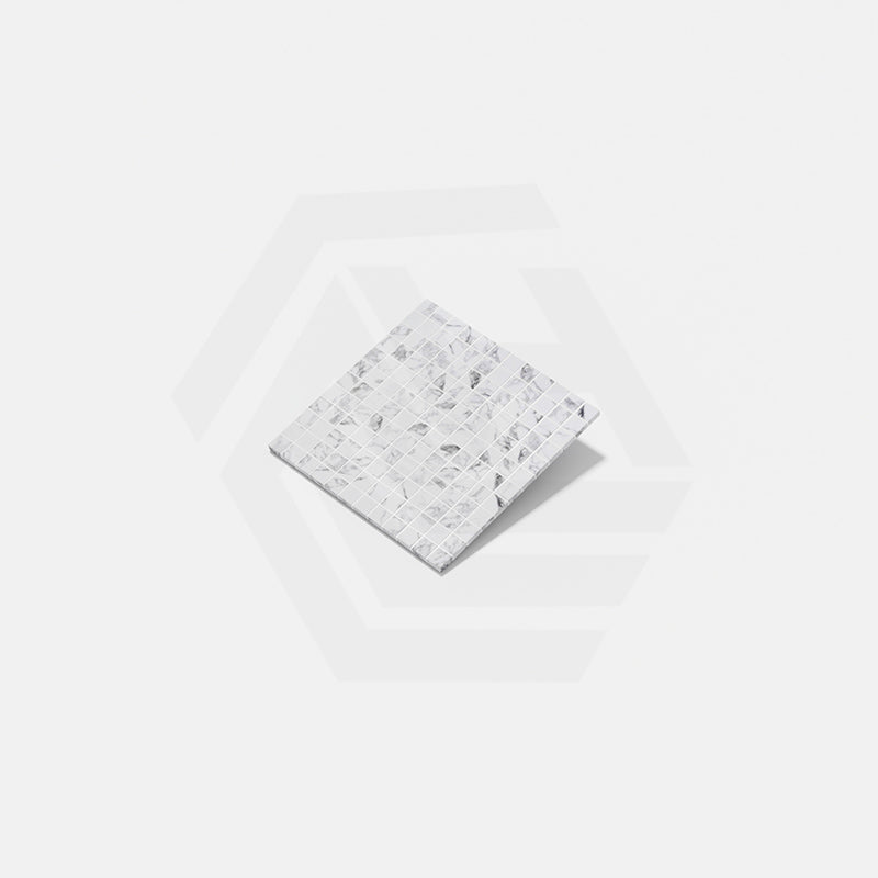 Onix Eco Stone Nero Statuario Matte Glass Mosaic Tile 310x310mm Sheet (25x25mm Chip Piece)