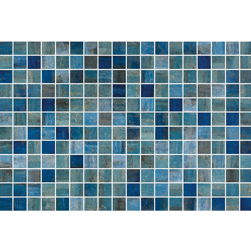 Onix Vanguard Forest Blue Gloss Glass Mosaic Tile 310x467mm Sheet (25x25mm Chip Size)