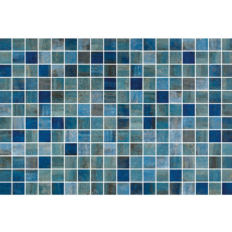Onix Vanguard Forest Blue Gloss Glass Mosaic Tile 310x467mm Sheet (25x25mm Chip Size)