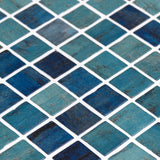 Onix Vanguard Forest Blue Gloss Glass Mosaic Tile 310x467mm Sheet (25x25mm Chip Size)