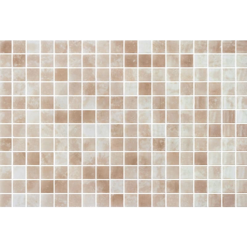 Onix Vanguard Quartz Beige Gloss Glass Mosaic Tile 310x467mm Sheet (25x25mm Chip Size)