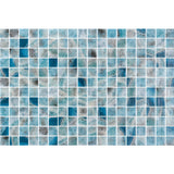 Onix Vanguard Kara Blue Gloss Glass Mosaic Tile 310x467mm Sheet (25x25mm Chip Size)