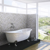 Onix Vanguard Kara Grey Gloss Glass Mosaic Tile 310x467mm Sheet (25x25mm Chip Size)