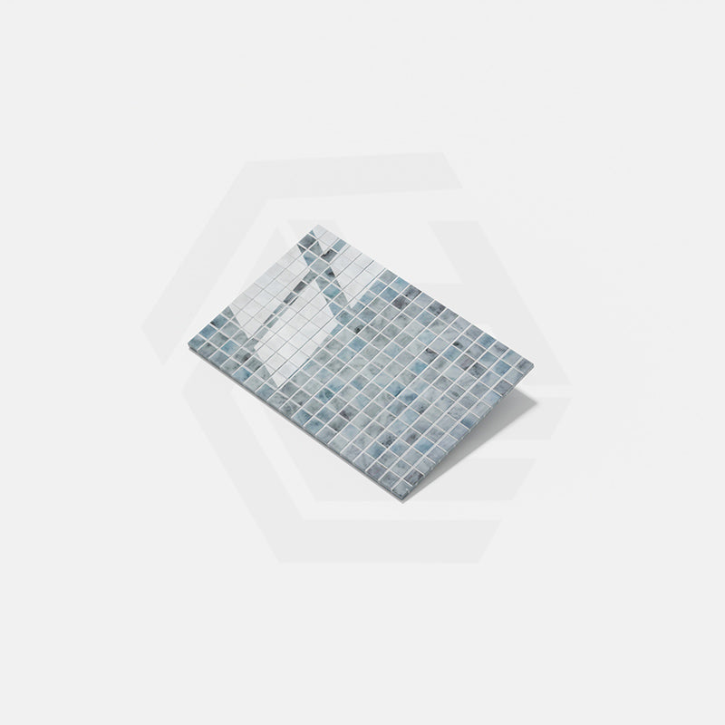 Onix Vanguard Kara Grey Gloss Glass Mosaic Tile 310x467mm Sheet (25x25mm Chip Size)