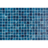 Onix Vanguard Arrecife Blue Gloss Glass Mosaic Tile 310x467mm Sheet (25x25mm Chip Size)