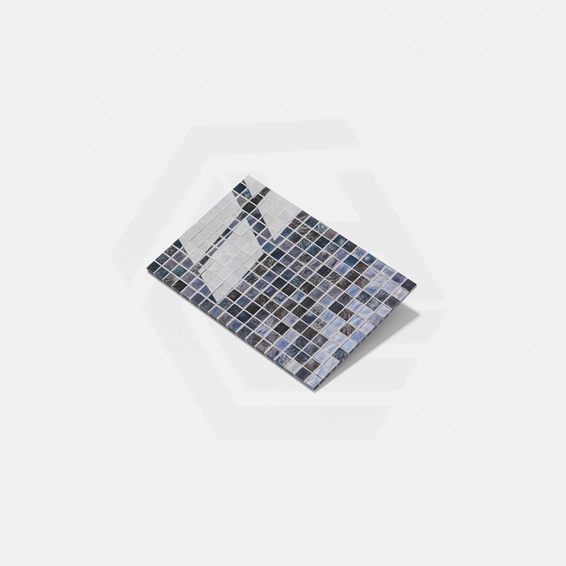 Onix Vanguard Arrecife Irdis Grey Gloss Glass Mosaic Tile 310x467mm Sheet (25x25mm Chip Size)