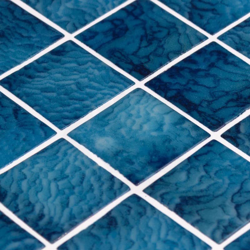 Onix Penta Arrecife Blue Gloss Glass Mosaic Tile 310×310mm Sheet (50x50mm Chip Piece)