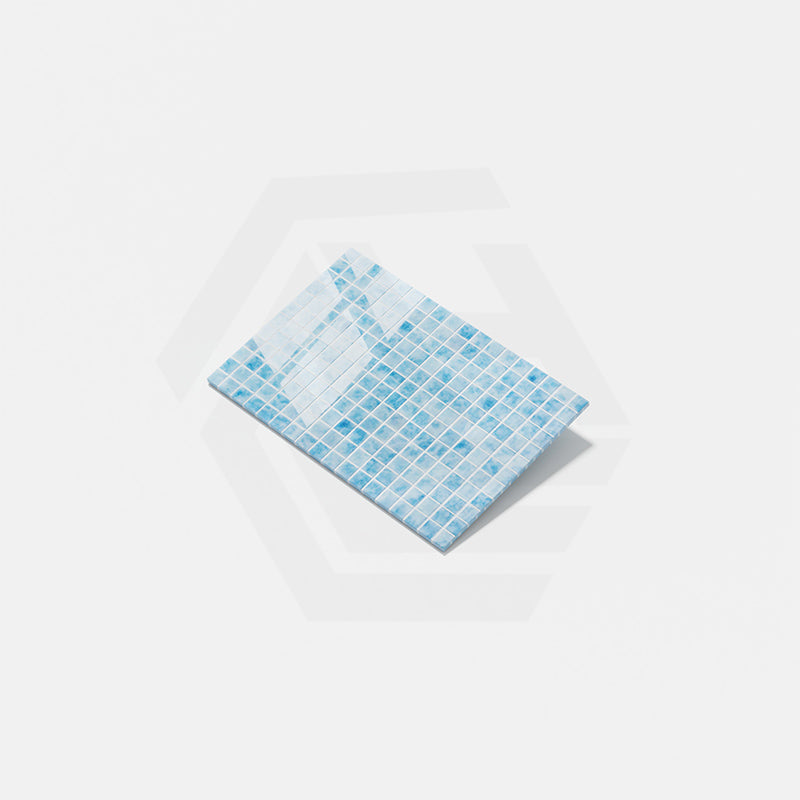 Onix Vanguard Ios Blue Gloss Glass Mosaic Tile 310x467mm Sheet (25x25mm Chip Size)