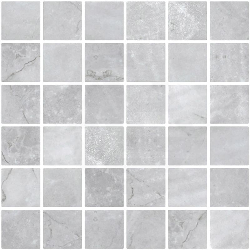 Onix Penta Greige Matte Glass Mosaic Tile 310×310mm Sheet (50x50mm Chip Piece)