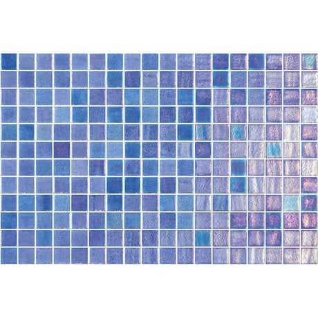 Onix Opalescent Azul Cielo Gloss Glass Mosaic Tile 310x467mm Sheet (25x25mm Chip Piece)