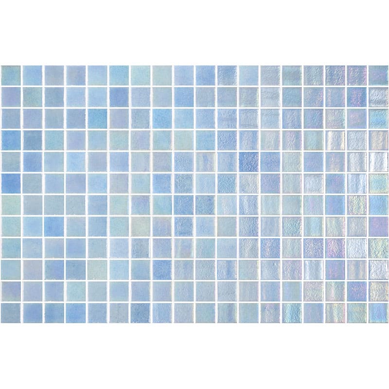 Onix Opalescent Azul Celeste Gloss Glass Mosaic Tile 310x467mm Sheet (25x25mm Chip Piece)