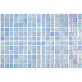 Onix Opalescent Azul Celeste Gloss Glass Mosaic Tile 310x467mm Sheet (25x25mm Chip Piece)