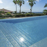 Onix Opalescent Azul Celeste Gloss Glass Mosaic Tile 310x467mm Sheet (25x25mm Chip Piece)